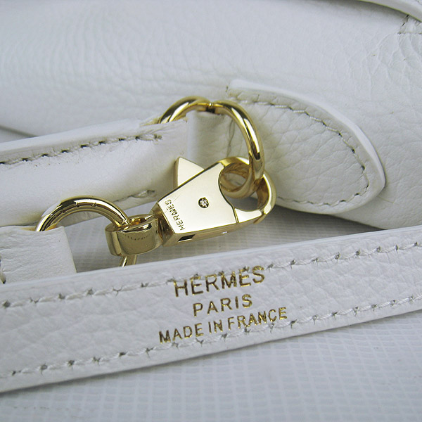 7A Replica Hermes Kelly 32cm Togo Leather Bag White 6108